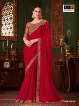 TFH Sandal Wood-14 SW-1416 Hit Design Party Wear Saree - 4 Pcs Set