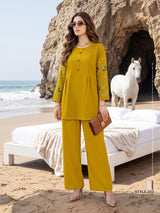 Tips & Tops Honey Cord Set - Women Rayon Co-ord Daily Wear