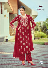Woodee Nandini Rayon Suit Set 6 Pcs S to 3XL