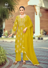 Woodee Nandini Rayon Suit Set 6 Pcs S to 3XL