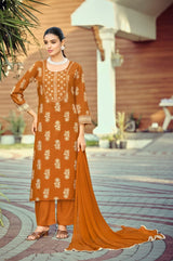 Woodee Nandini Rayon Suit Set 6 Pcs S to 3XL