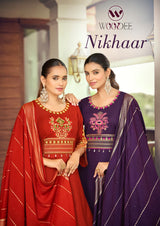 Woodee Nikhaar Rayon Straight Cut Kurti Palazzo Dupatta Set - 6 PCS Set