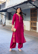 Rahima Viscose Weaving Kurti Set - Thread & Handwork Designer Kurti with Bottom - M.R. Saree Emporium