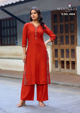 Rahima Viscose Weaving Kurti Set - Thread & Handwork Designer Kurti with Bottom - M.R. Saree Emporium