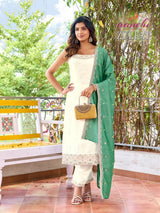 Zulfat Spaghetti Vichitra Silk Designer Suit Set - 4 PCS Set