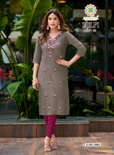 Zulfi Vol. 3 Women's Heavy Vetican Embroidered Straight Kurti