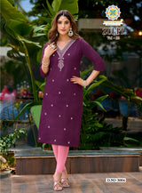 Zulfi Vol. 3 Women's Heavy Vetican Embroidered Straight Kurti