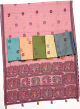 RajYog RajMata Tapti Cotton Saree with Fancy Jamdani Weaving 6 pcs set - M.R. Saree Emporium