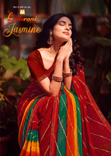 Ladorani Jasmine Designer Saree with Fancy Border 8 Pcs Set