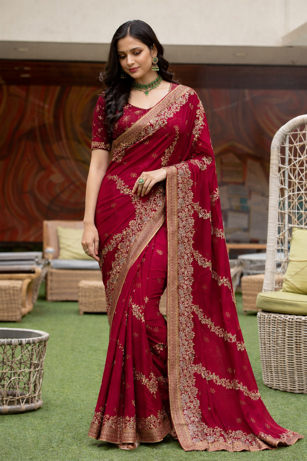 Exclusive Embroidery Border Saree Set Of 4 Colors – Heavy Work Designer Saree-M.R. Saree Emporium