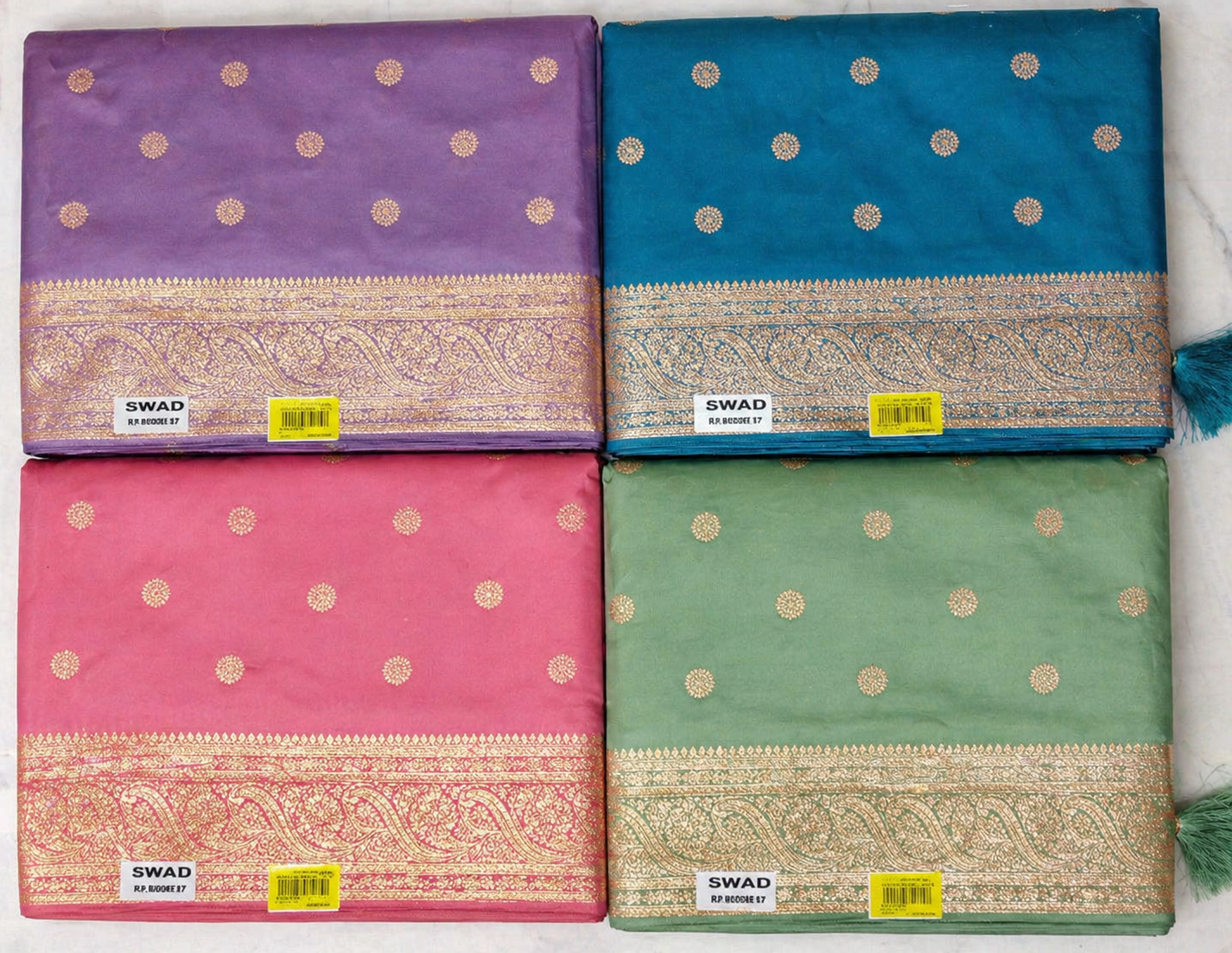 Saree for Women - Satin Silk Zari Border Wedding Saree Designer Collection (MOQ 6 PCS) - M.R. Saree Emporium
