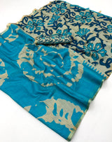 Lisha Soft Cotton Linen Saree with Zari Border & Fancy Tassels – 12 Pcs Set-M.R. Saree Emporium