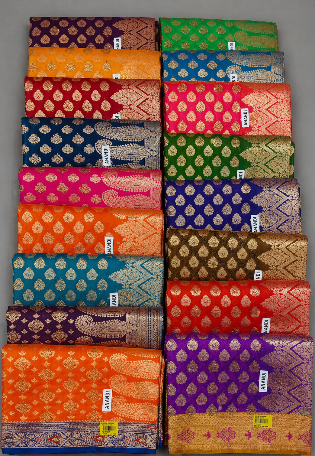 Banarasi Silk Saree Set of 6 with Rich Zari Butti & Designer Border - Premium Wedding Collection | M.R. Saree Emporium