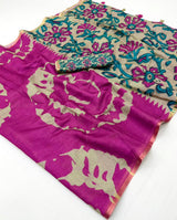 Lisha Soft Cotton Linen Saree with Zari Border & Fancy Tassels – 12 Pcs Set-M.R. Saree Emporium