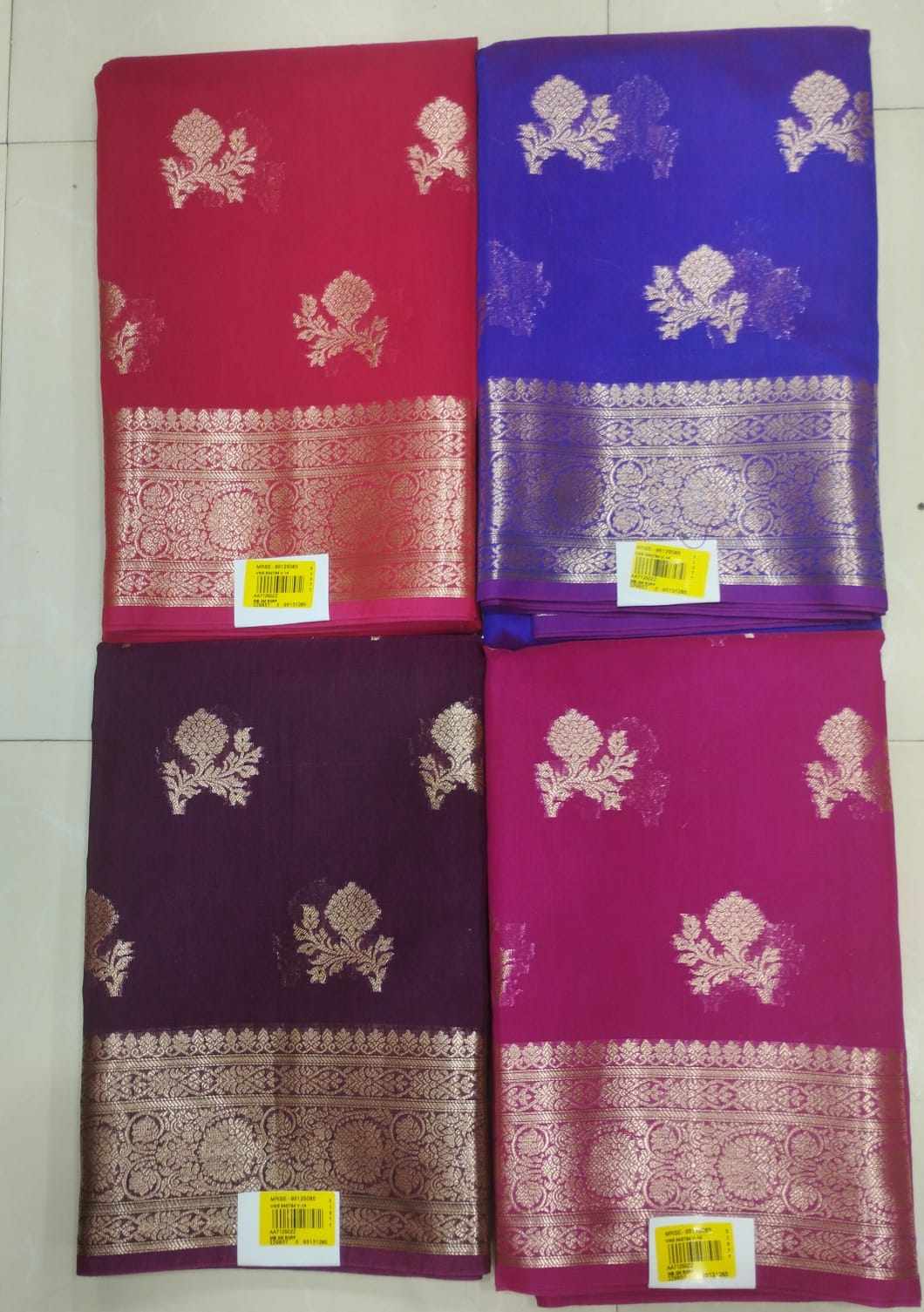 Royal Floral Butta Silk Saree – 4 Pcs Set-M.R. Saree Emporium