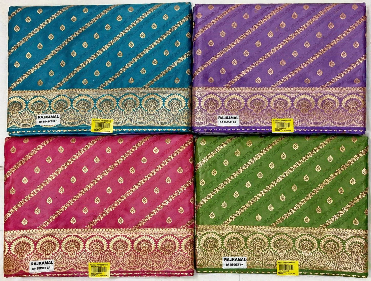 Satin silk saree for women wedding saree zari diagonal design MOQ 6 pcs by M.R. Saree Emporium