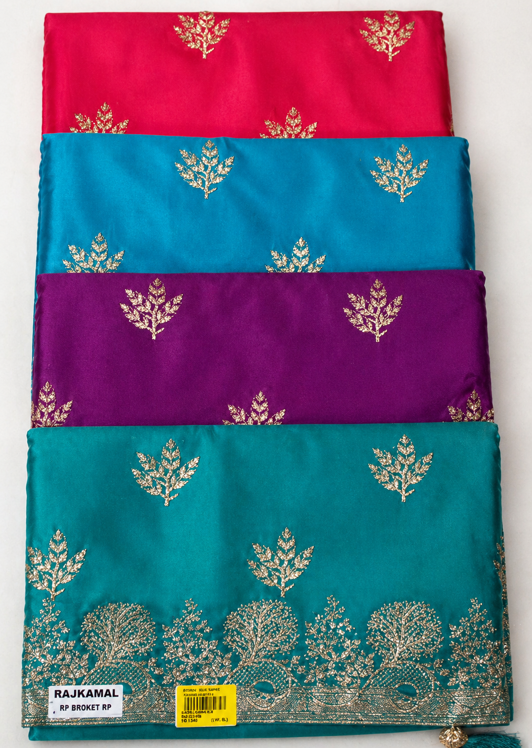 Saree for Women - Satin Silk Zari Butti Wedding Saree Designer Collection (MOQ 6 PCS) - M.R. Saree Emporium