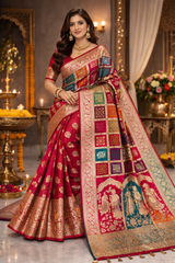 Silk Festival Designer Banarasi Silk Saree Set (5 Pcs) – Heavy Zari Wedding Collection-M.R. Saree Emporium