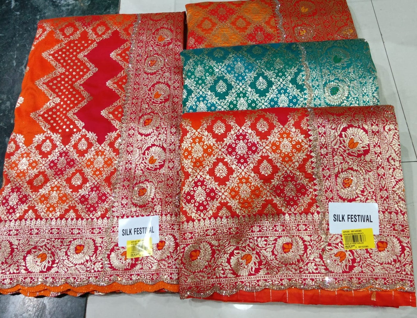Silk Festival Heavy Zari Banarasi Silk Saree Set (4 Pcs) – Wedding & Festive Collection-M.R. Saree Emporium