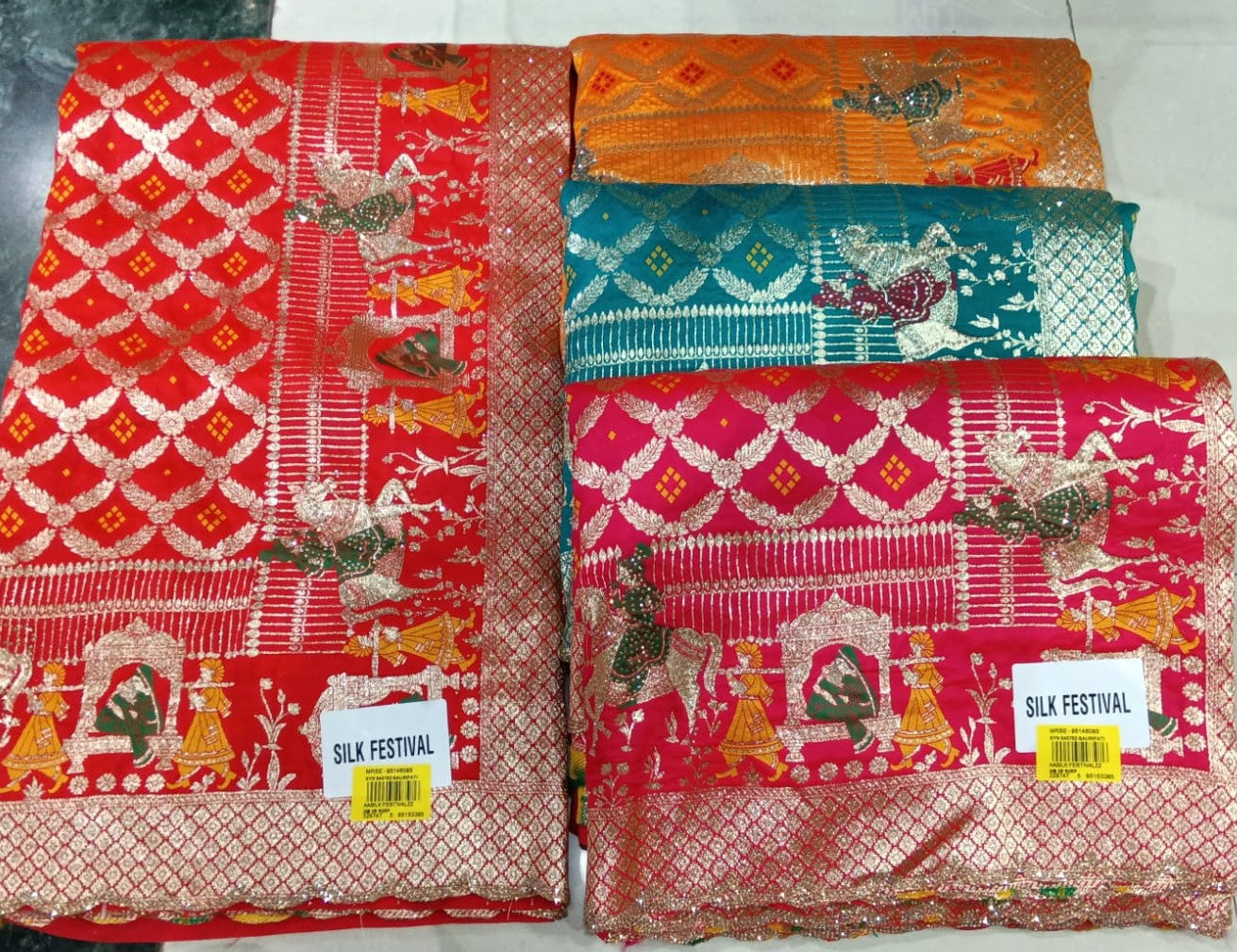 Silk Festival Royal Procession Banarasi Silk Saree Set (4 Pcs) – Heavy Zari Wedding Collection-M.R. Saree Emporium