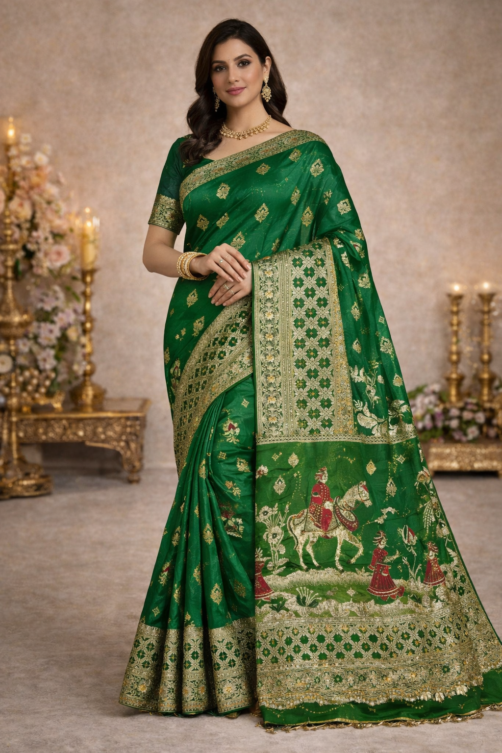 Royal Procession Designer Silk Saree – Heavy Zari Border Wedding Wear-M.R. Saree Emporium