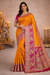 Silk Magic Premium Silk Saree – Heavy Zari Border Designer Wedding Wear-M.R. Saree Emporium