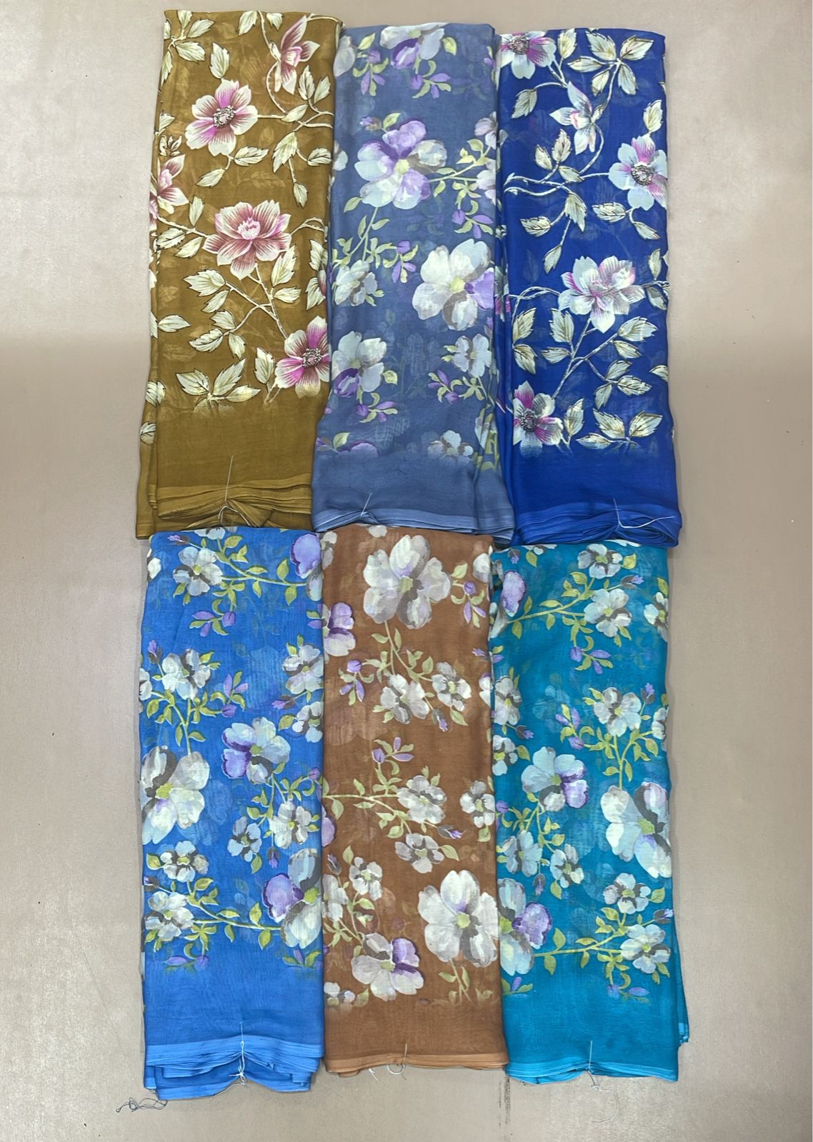Ekstree Renial Fancy Print Floral Saree 6 Pcs Set – Soft Daily Wear Collection-M.R. Saree Emporium