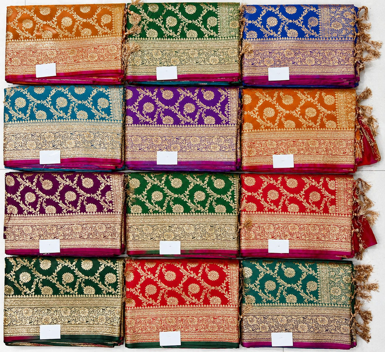 Banarasi silk saree for women wedding saree floral zari designer border MOQ 6 pcs by M.R. Saree Emporium