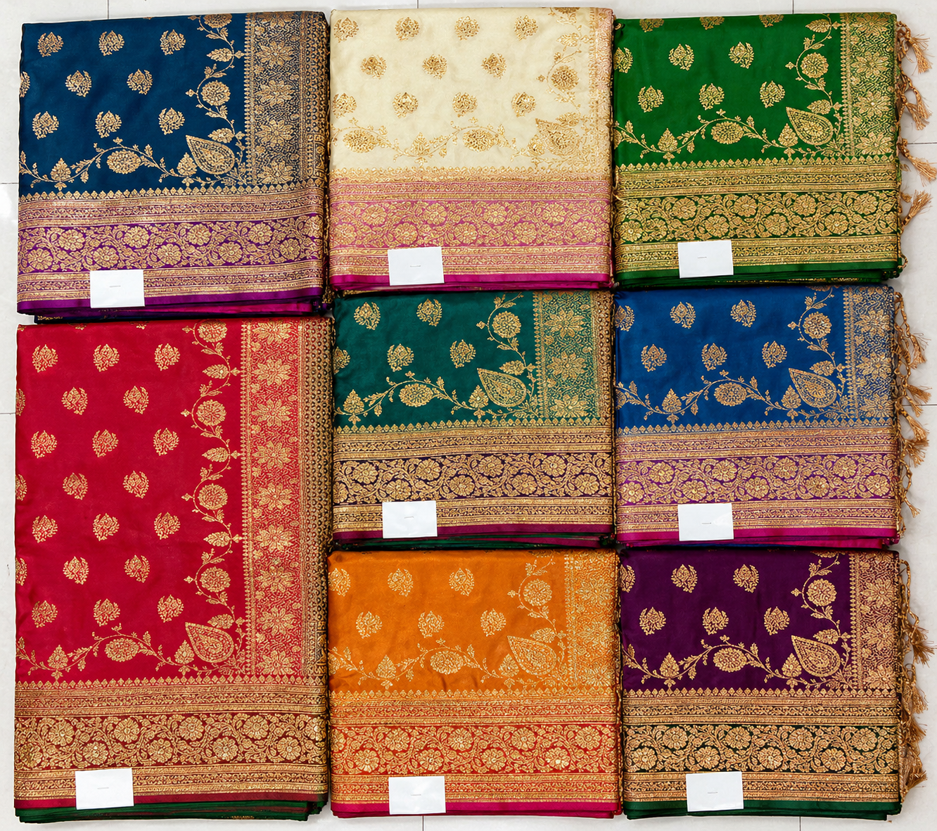 Banarasi silk saree for women wedding saree zari work designer border MOQ 6 pcs by M.R. Saree Emporium