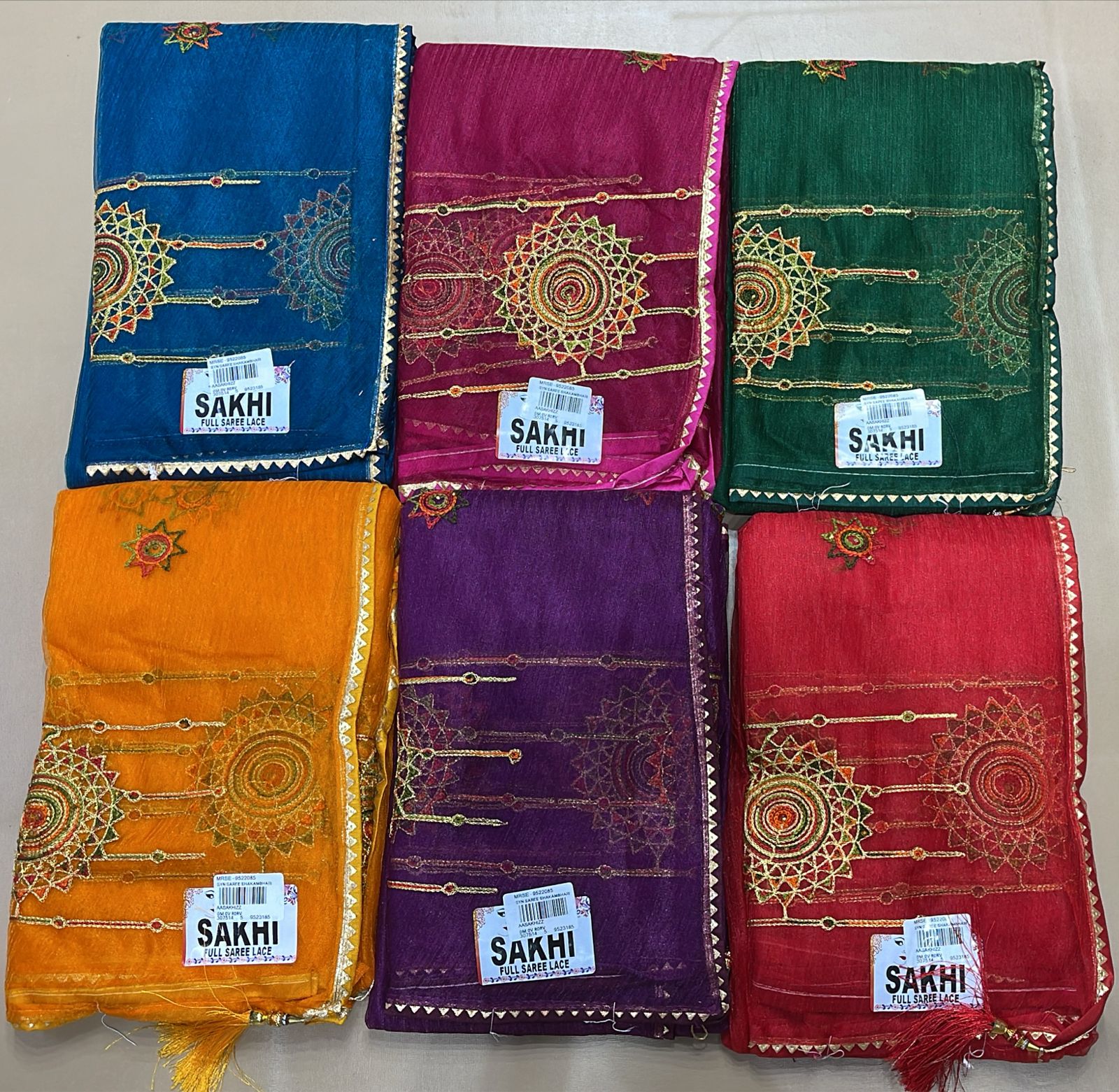 designer organza saree set 6 pcs embroidery work wholesale India
fancy saree collection embroidery design Surat
premium saree set bulk India
wedding wear saree wholesale collection
party wear organza saree India
