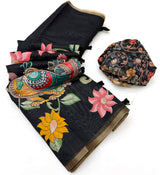 Kazari Series Chanderi Linen Saree with Kalamkari Print