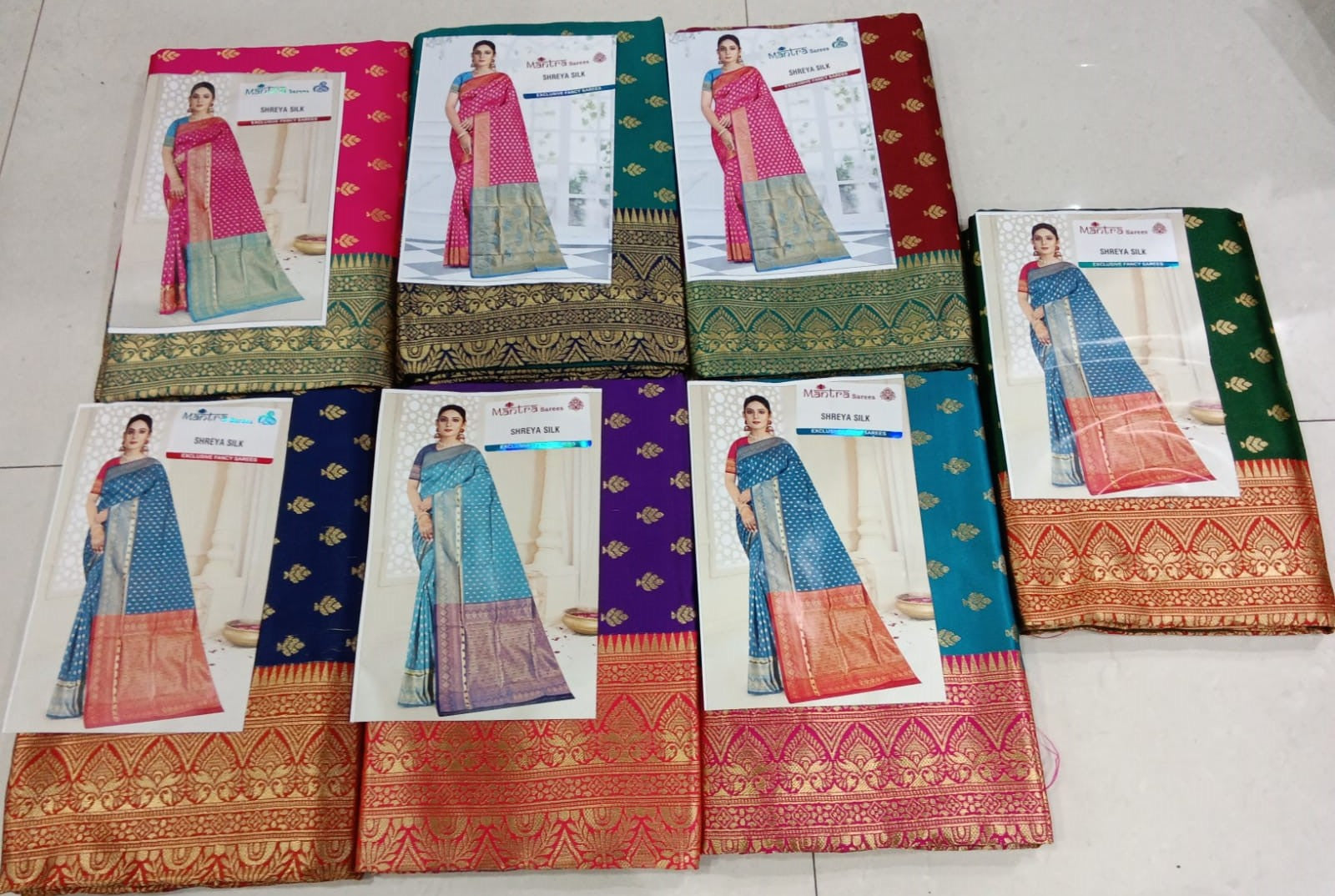 Lichi Silk Saree with Rich Zari Border – 7 Pcs Set-M.R. Saree Emporium