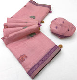 RajYog RajMata Tapti Cotton Saree with Fancy Jamdani Weaving 6 pcs set - M.R. Saree Emporium