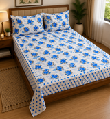 Single Size Printed Bedsheet with 2 Pillow Covers - M.R. Saree Emporium