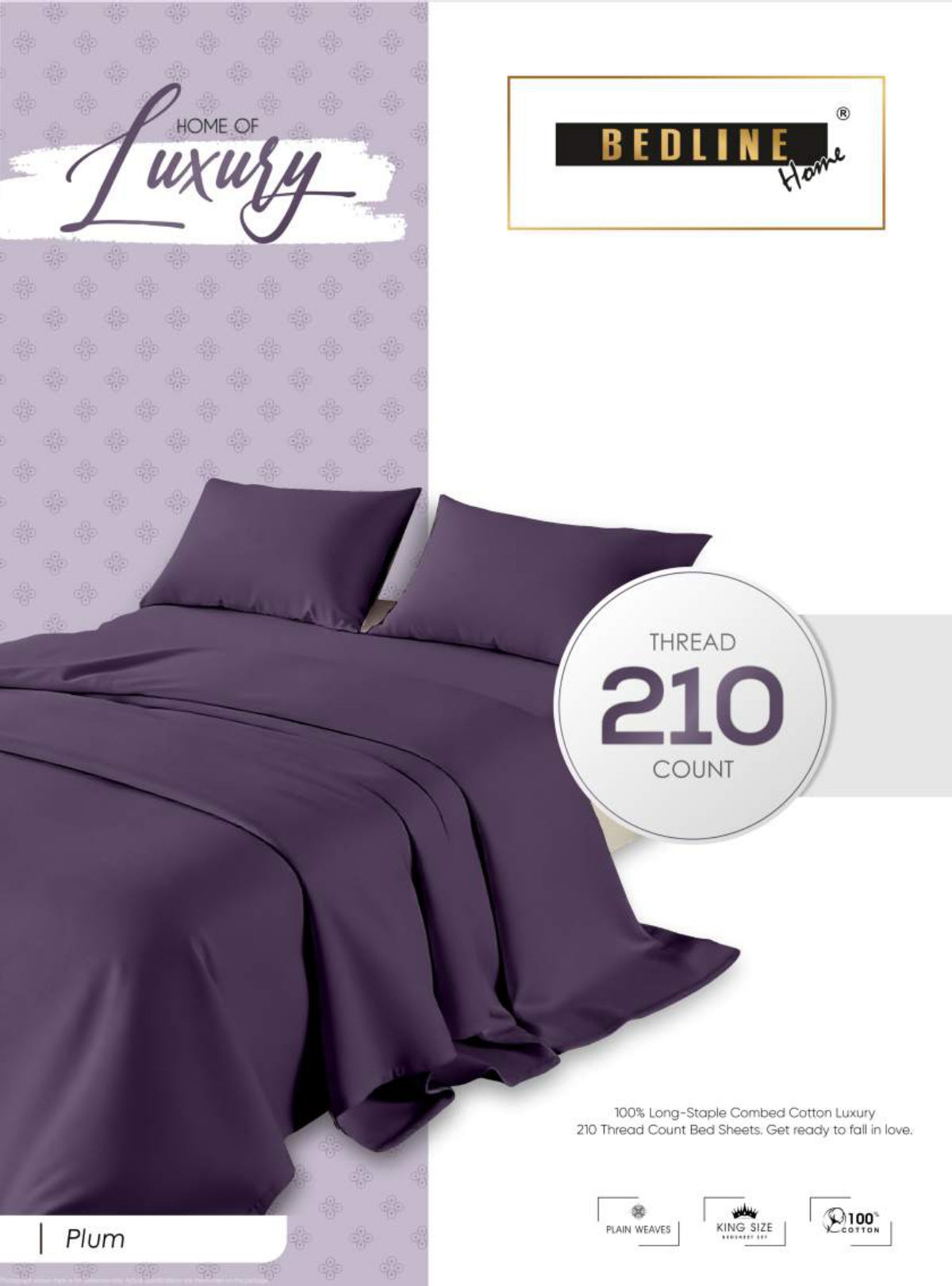 Dark Grey Plain Cotton King Size Bedsheet Set