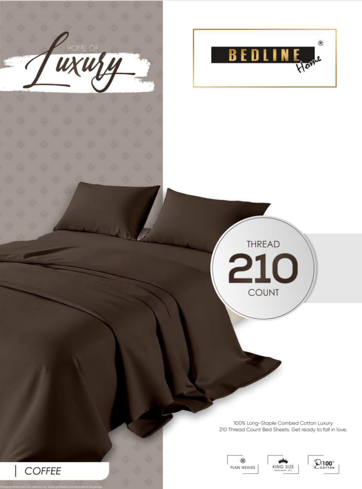 Dark Grey Plain Cotton King Size Bedsheet Set
