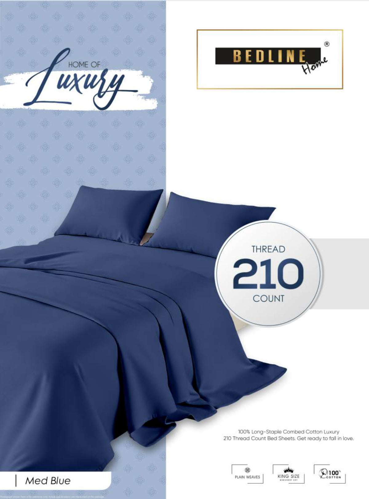 Dark Grey Plain Cotton King Size Bedsheet Set