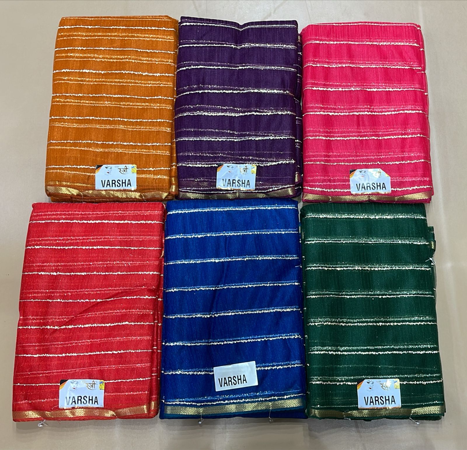 organza saree set 6 pcs stripe design wholesale India
fancy stripe saree collection Surat
designer saree set bulk India
daily wear saree wholesale collection
lightweight organza saree India