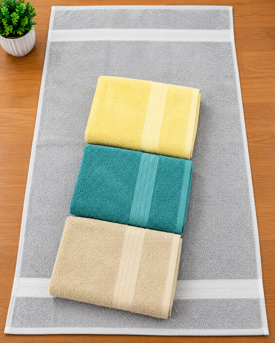 Premium Bath Towel Set 30x60 - 4 PCS Cotton Towels - M.R. Saree Emporium