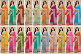 Cotton Traditional Mustard Gold Saree with Designer Woven Border-20 Pcs Set.