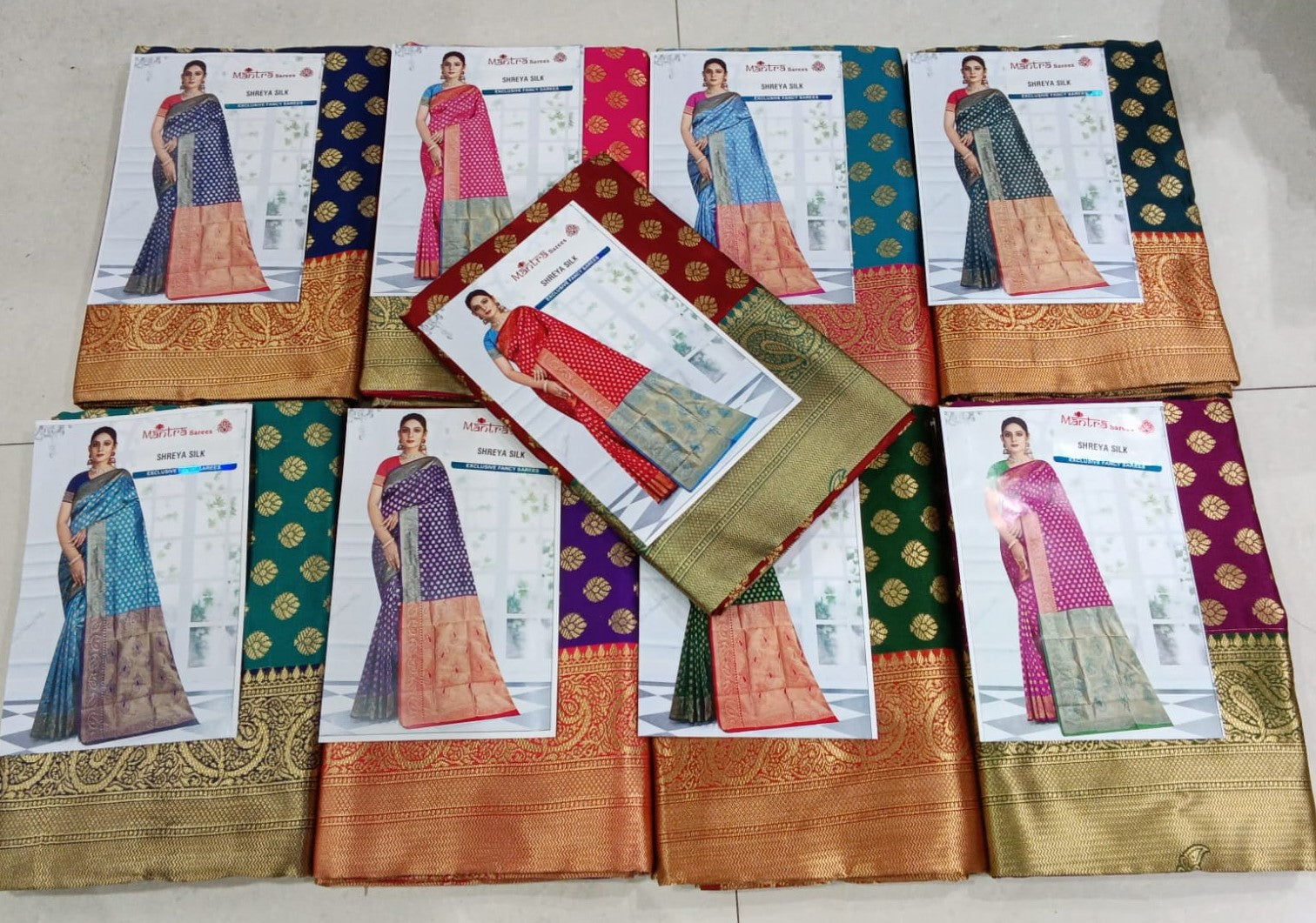 Lichi Silk-02 Saree with Rich Zari Border – 9 Pcs Set-M.R. Saree Emporium