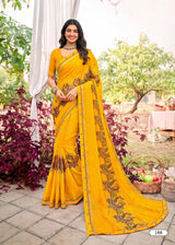 Ladorani Tulsi Printed Saree with Designer Border 8 pcs set
