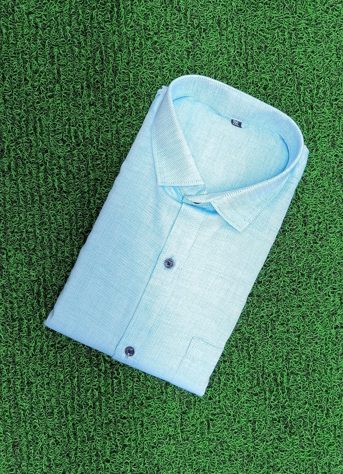 Premium Sky Blue Textured Formal Shirt -  M.R. Saree Emporium