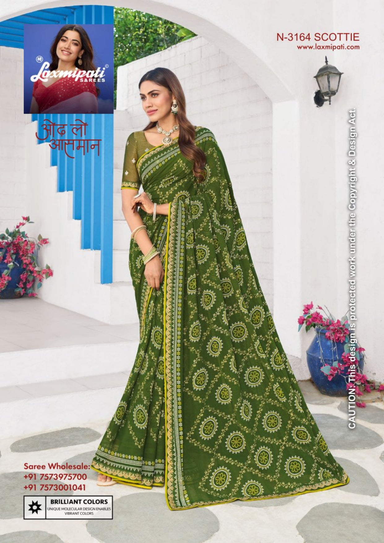 Laxmipati D.No. 3164 Rang Birangi Printed Saree With Fancy Border – Single Piece-M.R. Saree Emporium