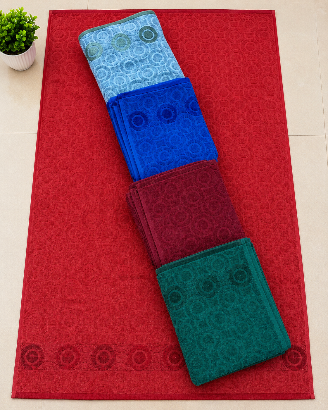 Premium Bath Towel Set 30x60 - 5 PCS Cotton Towels - M.R. Saree Emporium