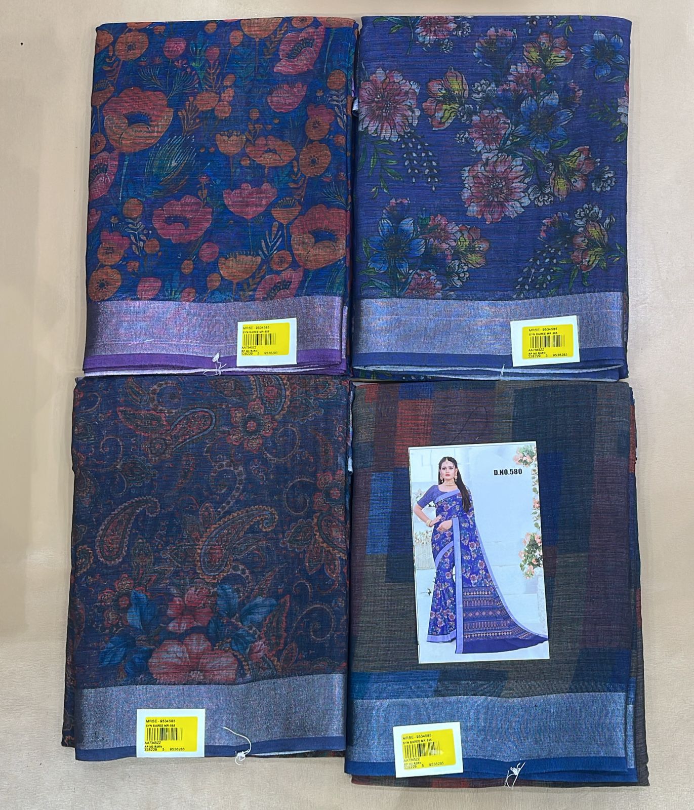 Soft Silk Fancy Printed Saree 4 Pcs Set - Designer Floral Party Wear Saree - M.R. Saree Emporium