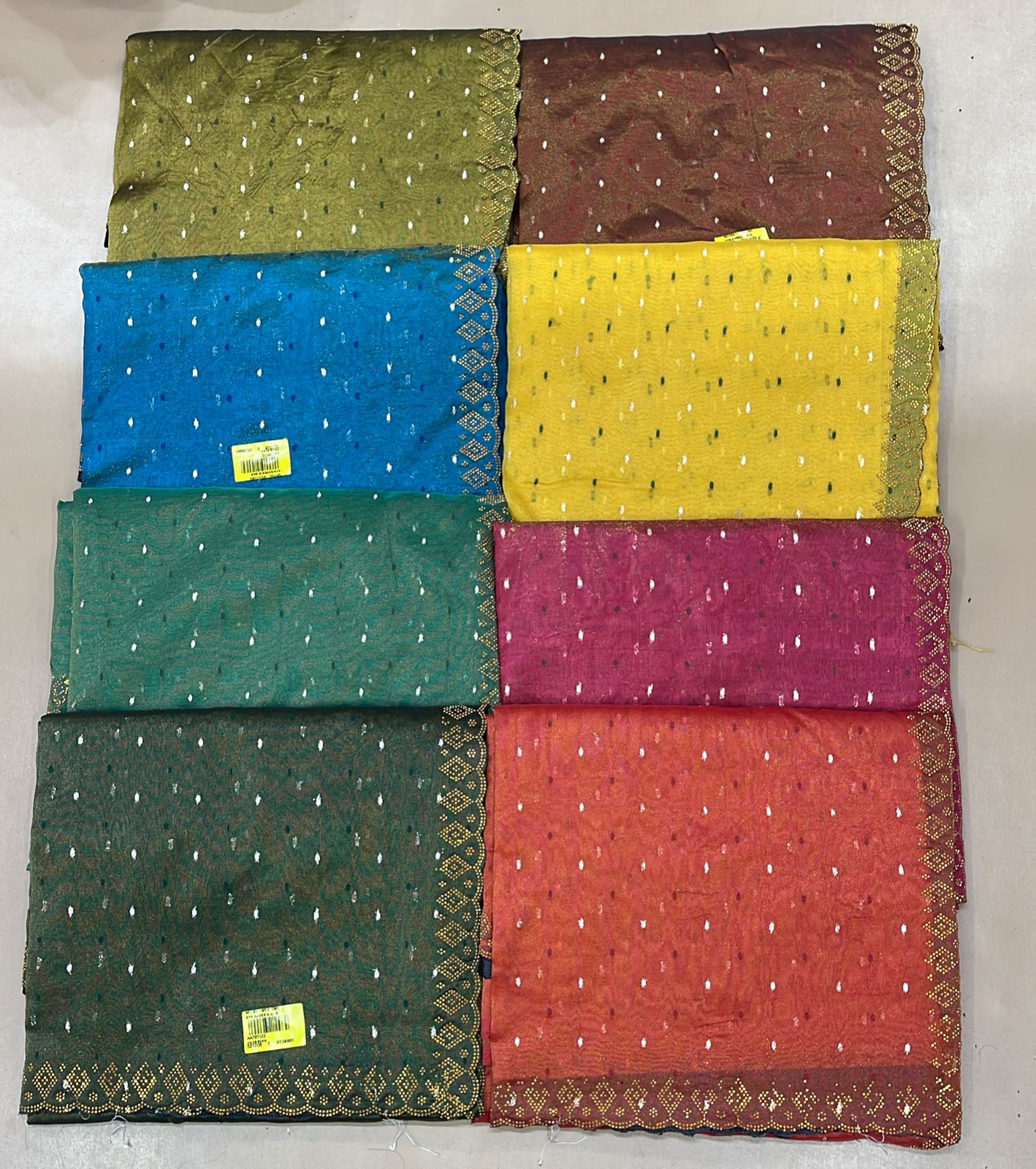 EkStree Fancy Printed Georgette Saree 8 Pcs Set with Designer Border – Lightweight Daily Wear Wholesale Collection by M.R. Saree Emporium