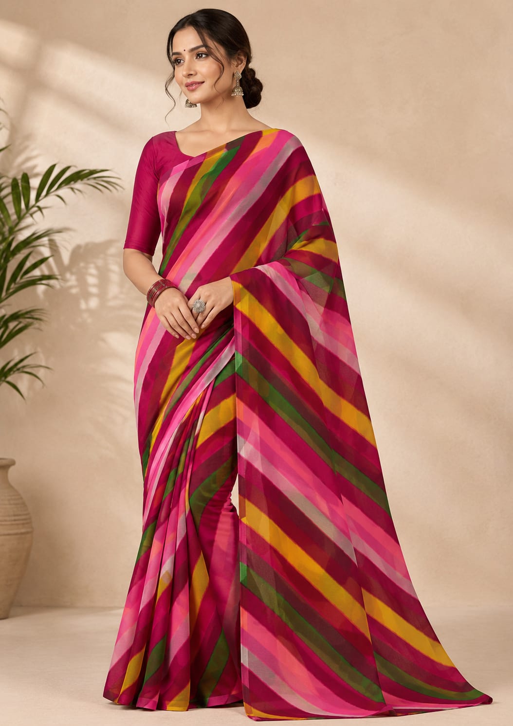 Designer Multicolor Georgette Printed Saree