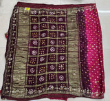 Premium Wine Bandhani Silk Saree with Designer Zari Pallu & Tassels - M.R. Saree Emporium