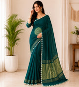 Bandhani Gajji Silk Saree With Center Circle Design & Zari Rich Pallu - Designer Festive Wear - M.R. Saree Emporium
